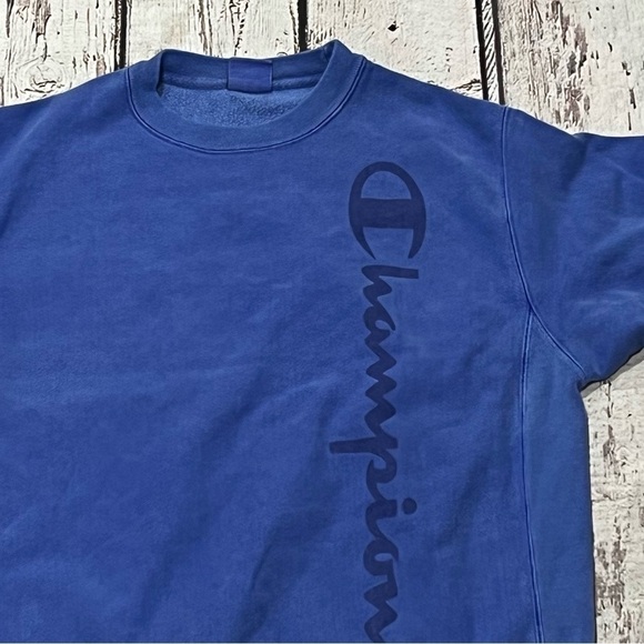 Champion Blue Reverse Weave Crewneck Jumper Pullover Sweatshirt - Picture 6 of 7